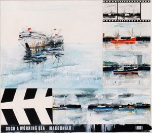 Such a Working Sea 1981 painting by Scottish Colourist artist Hamish Macdonald