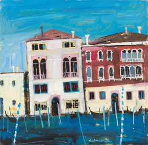 Evening Grand Canal, Venice, painting by Hamish MacDonald, Scottish colourist artist