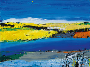 Painting of Snow on the Mountains, Skye, Scotland. By Artist Hamish MacDonald